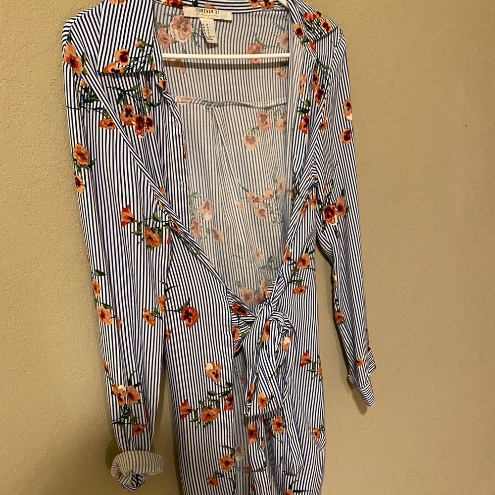 Floral striped blouse